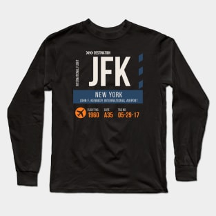 New York Airport Stylish Luggage Tag (JFK) Long Sleeve T-Shirt